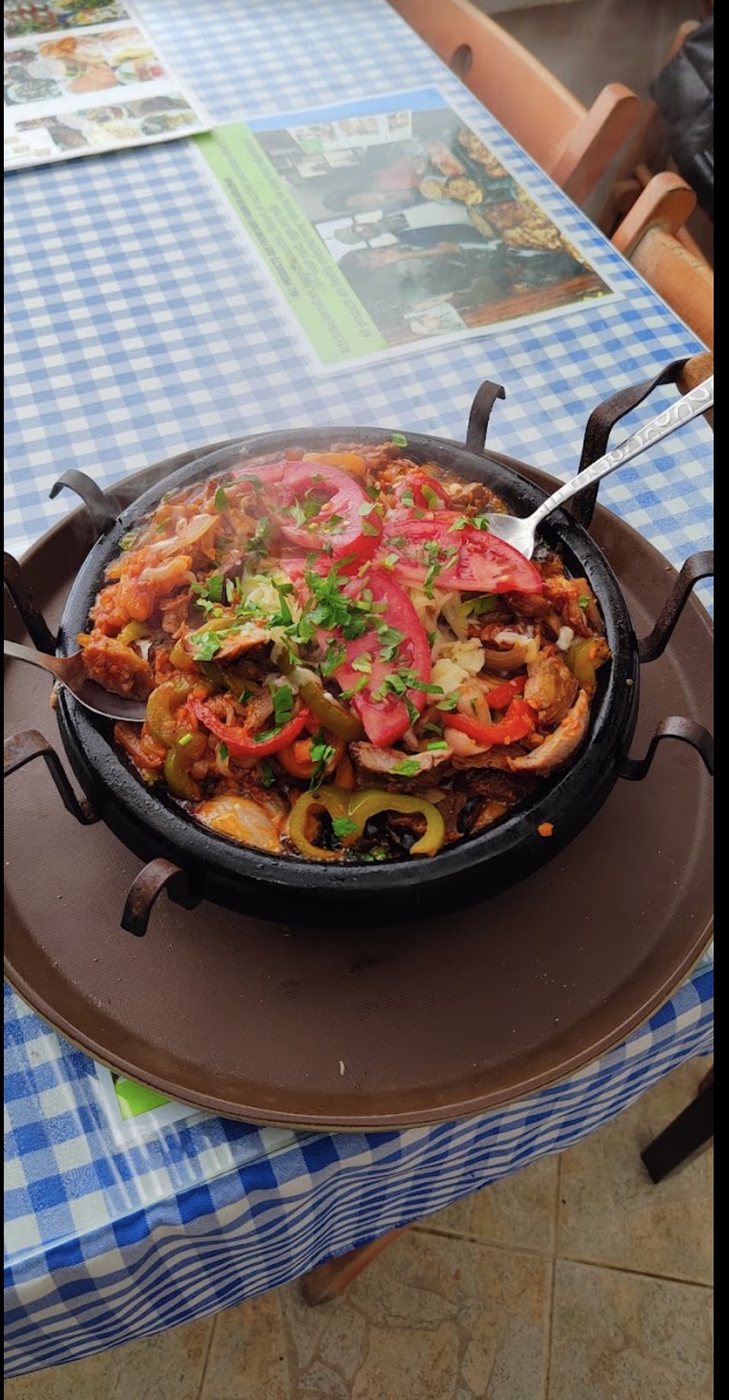 A traditional Karpathian dish served in a clay pot